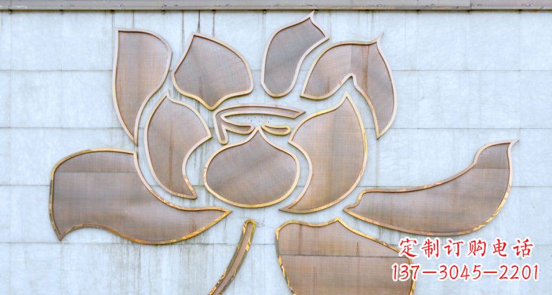 常州不锈钢荷花浮雕雕塑