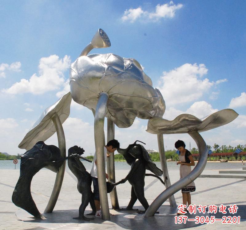常州荷花之美——不锈钢荷花广场雕塑