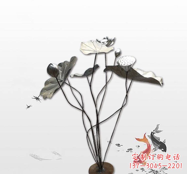 常州不锈钢荷叶雕塑艺术的精美结合