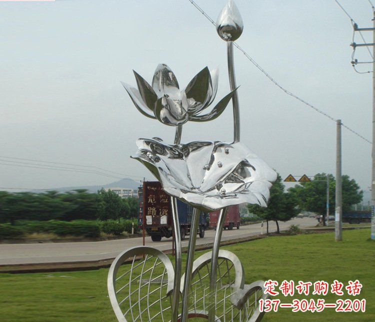 常州精美不锈钢荷叶雕塑