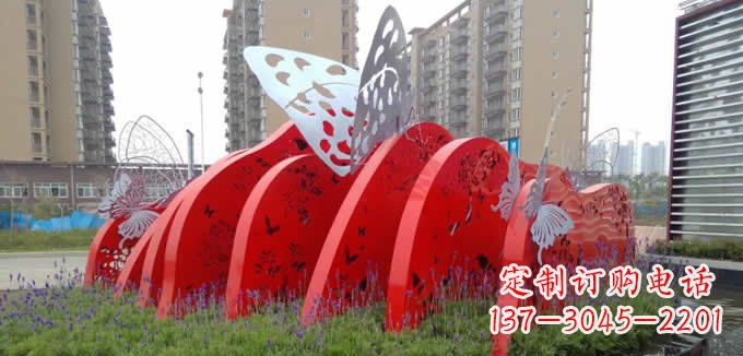 常州不锈钢蝴蝶小区景观雕塑美丽的蝴蝶展翅