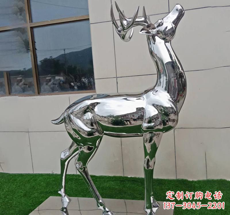 常州不锈钢户外动物鹿雕塑精致大气的艺术品