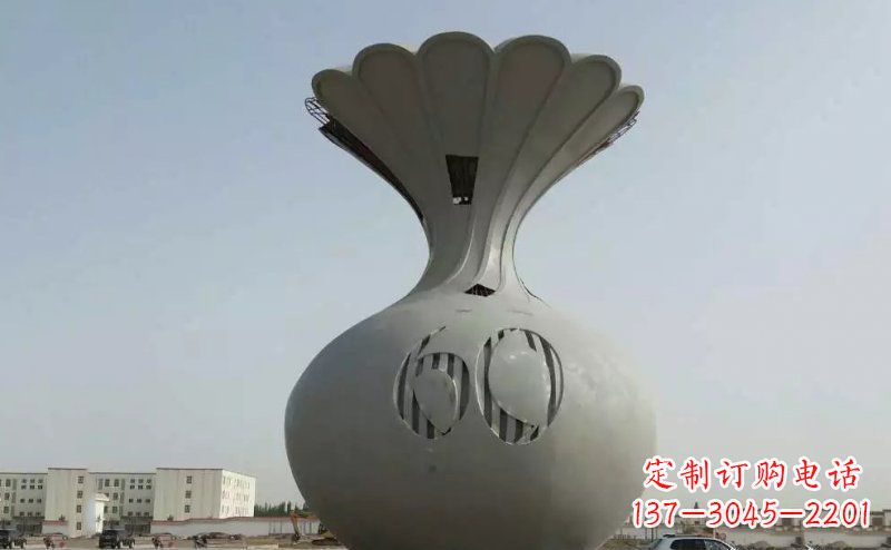 常州不锈钢花篮雕塑 (2)