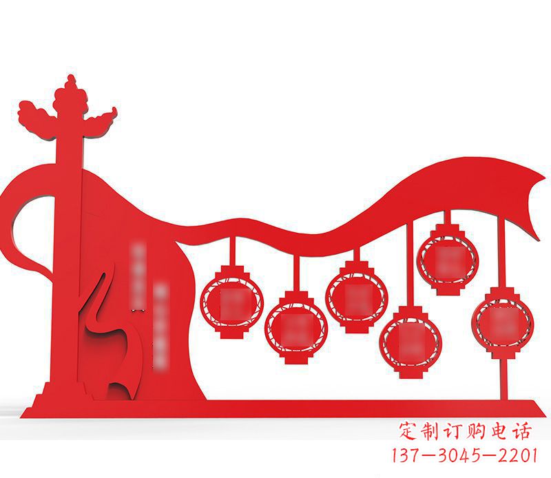 常州灯笼雕塑传承社会主义核心价值观