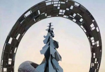 常州不锈钢松树祥云雕塑