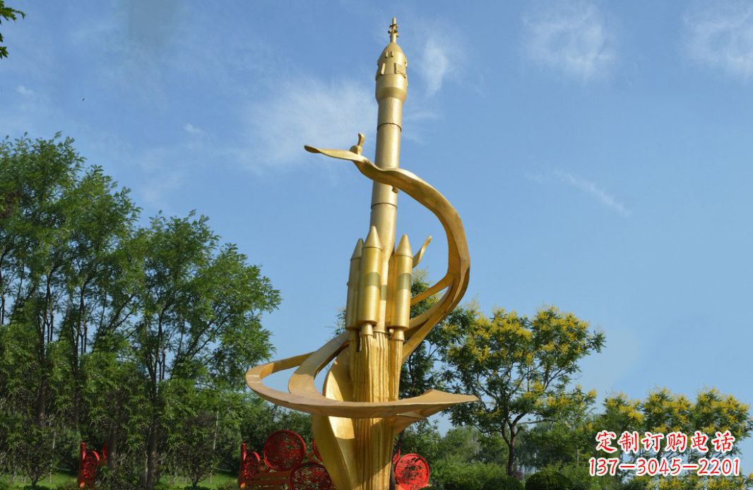 常州火箭飞向蓝天不锈钢火箭广场景观雕塑