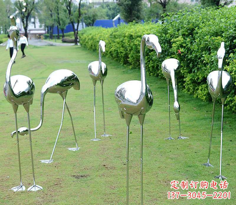 常州不锈钢火烈鸟雕塑美丽的艺术杰作
