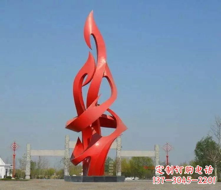 常州火苗雕塑点缀城市景观