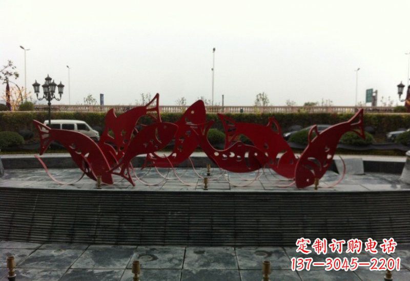 常州不锈钢剪纸鲤鱼雕塑精巧美观