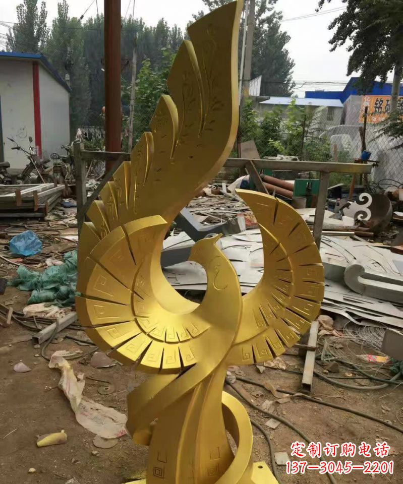 常州不锈钢金凤凰雕塑