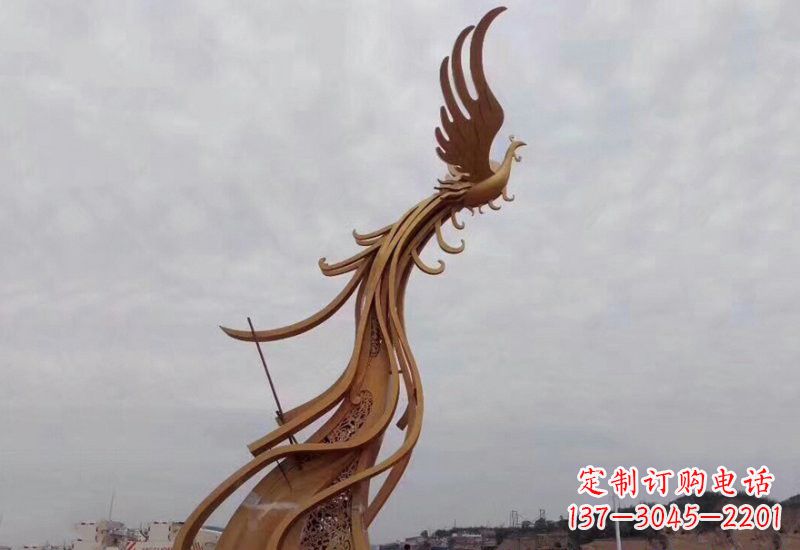 常州不锈钢凤凰雕塑精致美观