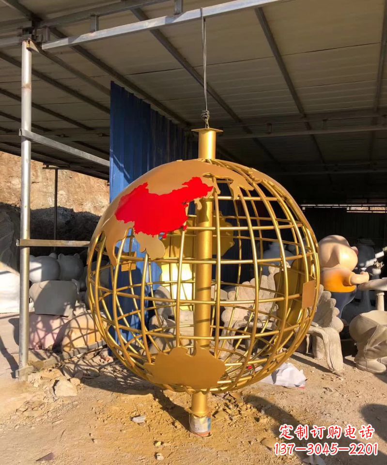 常州不锈钢金属校园地球仪雕塑