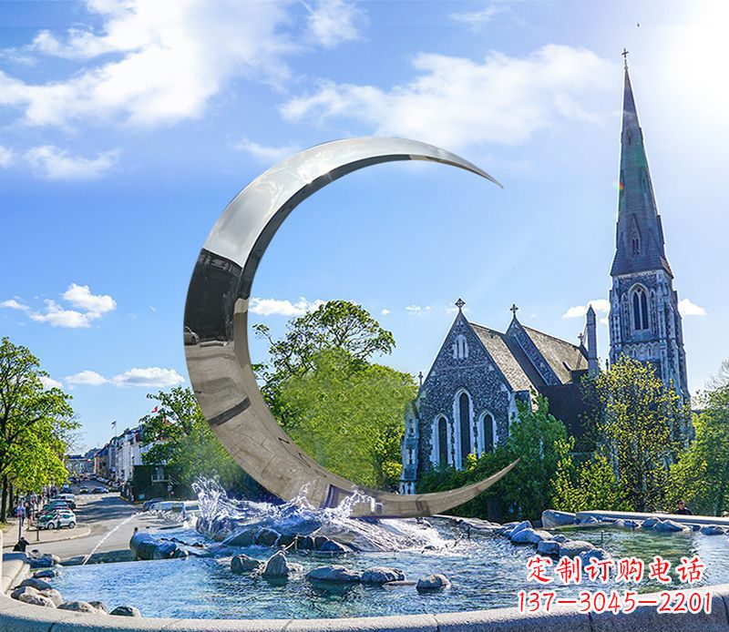 常州不锈钢景观月亮雕塑精美绝伦