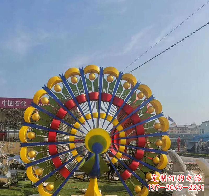 常州不锈钢景观孔雀雕塑