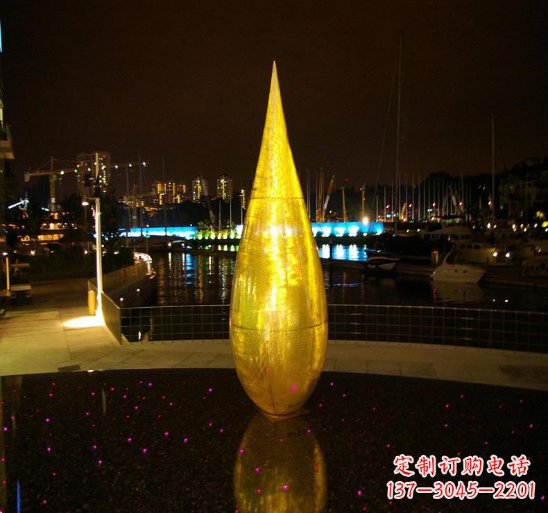 常州不锈钢水滴雕塑给环境带来美丽