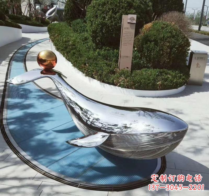 常州精美不锈钢海豚雕塑
