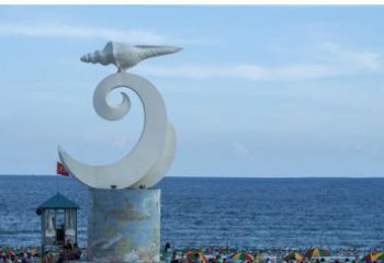 常州海浪与海螺雕塑的结合——不锈钢景区的美景