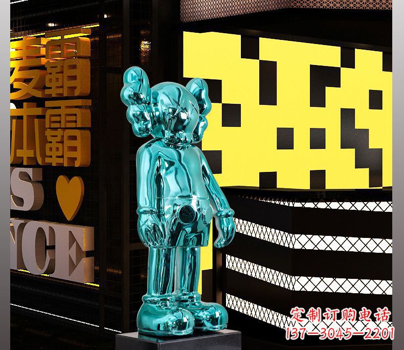 常州不锈钢蓝色机器人雕塑引领未来的艺术品