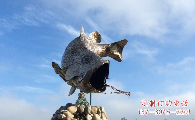 常州不锈钢鲤鱼雕塑传承中国传统文化