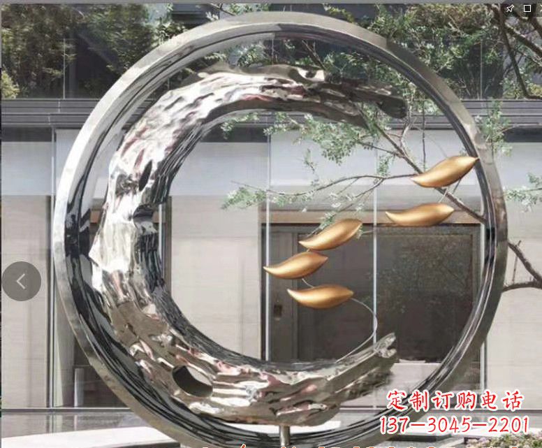 常州不锈钢鲤鱼跃龙门——一座精美的雕塑