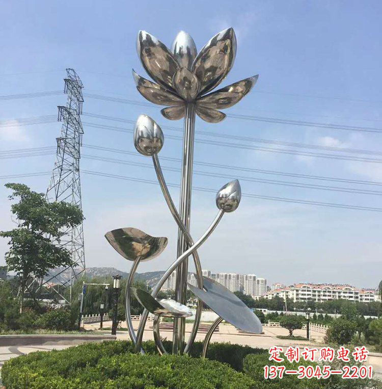 常州不锈钢莲花雕塑美丽的象征