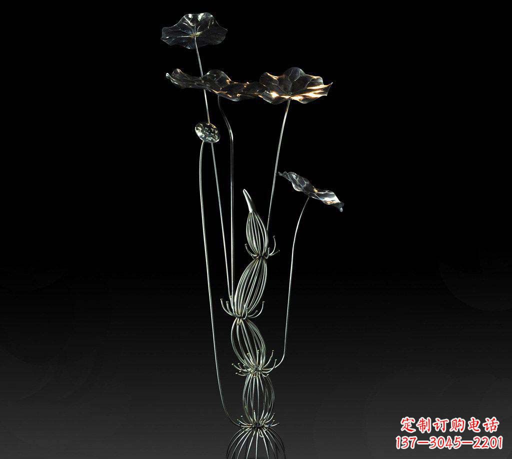 常州不锈钢莲藕荷花荷叶摆件雕塑