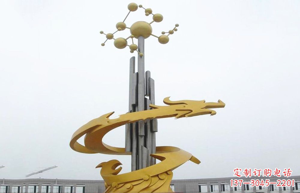 常州龙雕塑——点缀不锈钢城市景观