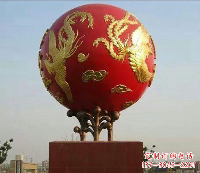 常州不锈钢龙凤呈祥雕塑传统艺术的精美体现