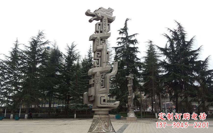 常州不锈钢龙柱广场景观雕塑