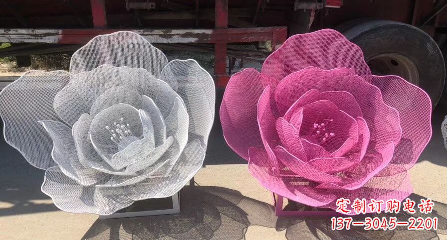 常州不锈钢镂空荷花公园摆件