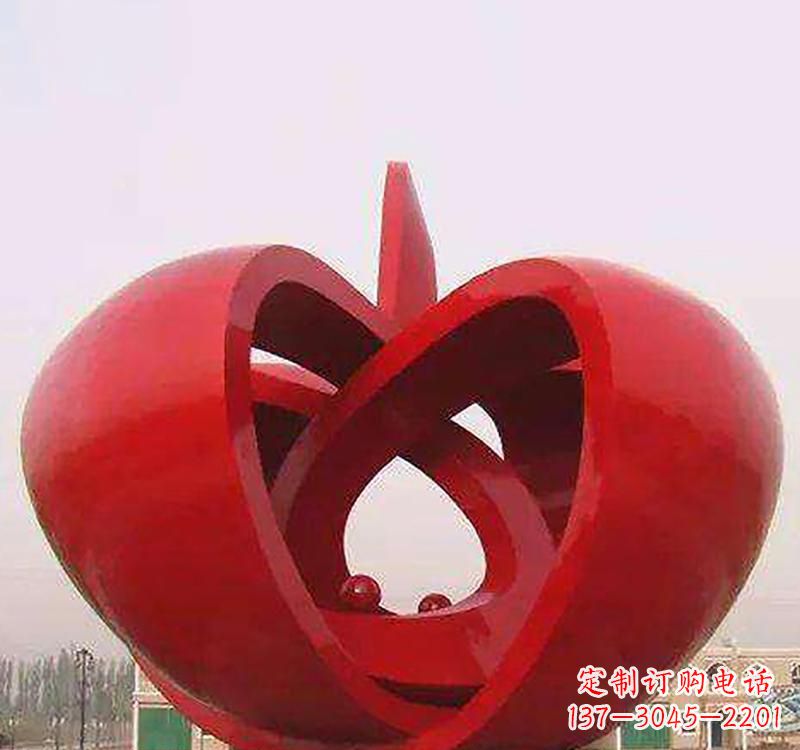常州不锈钢镂空苹果雕塑精致美观的艺术品