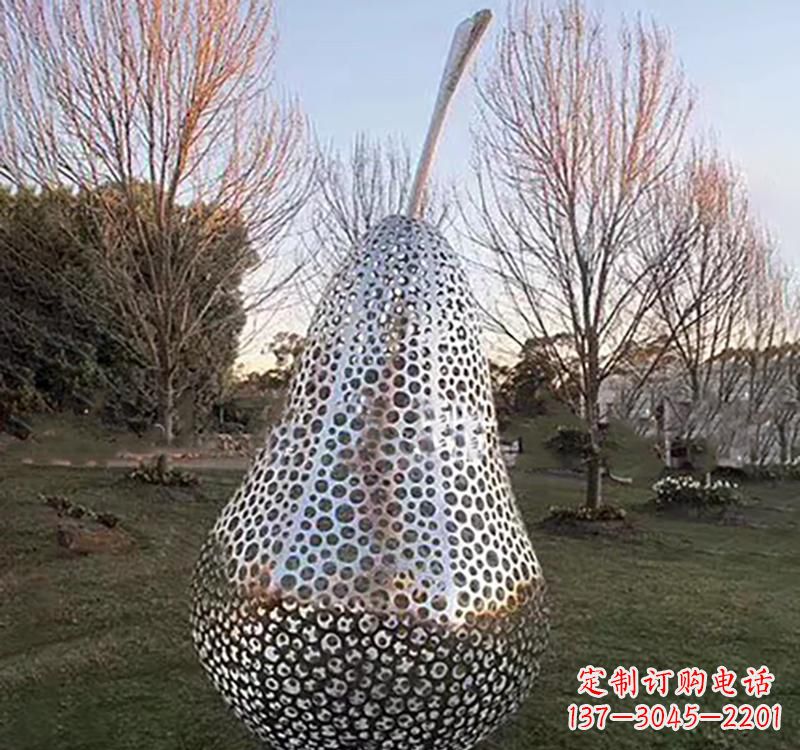 常州不锈钢镂空水果雕塑精美绝伦