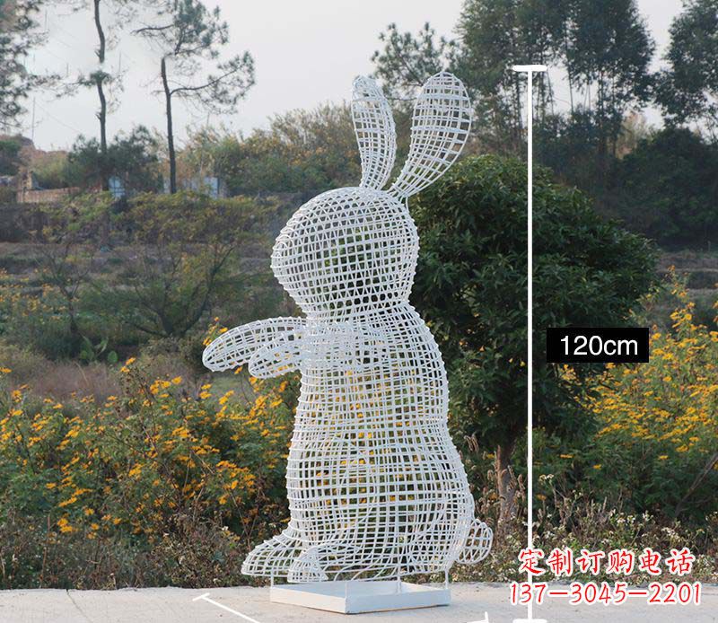 常州精致的不锈钢镂空兔子雕塑