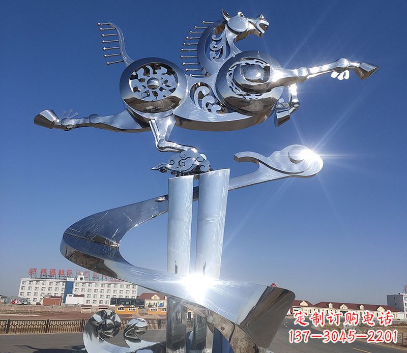 常州不锈钢马踏飞燕雕塑 (2)