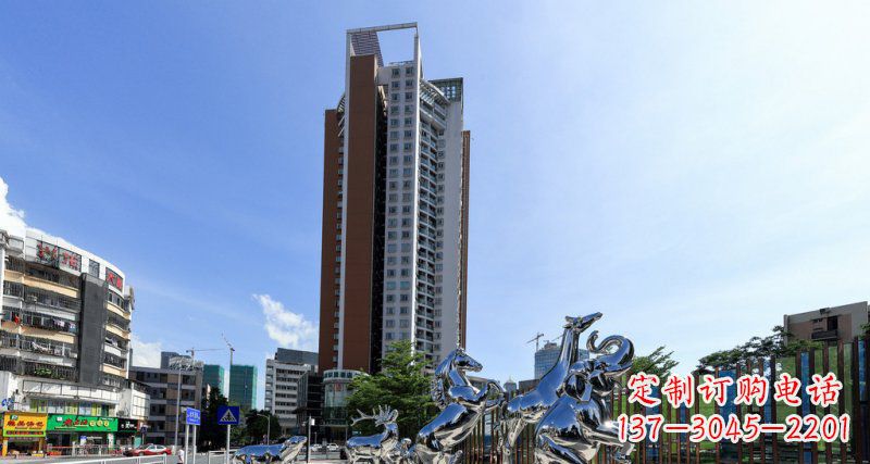 常州不锈钢马长颈鹿大象动物雕塑