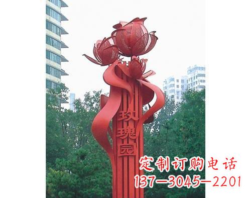常州不锈钢玫瑰雕塑精美艺术之美