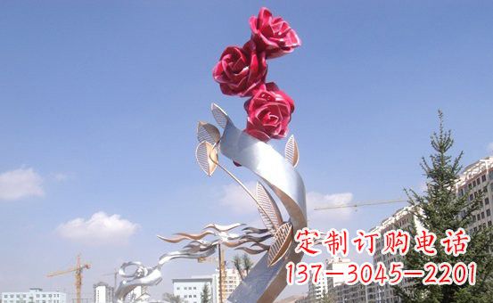 常州不锈钢玫瑰雕塑精致的艺术之美