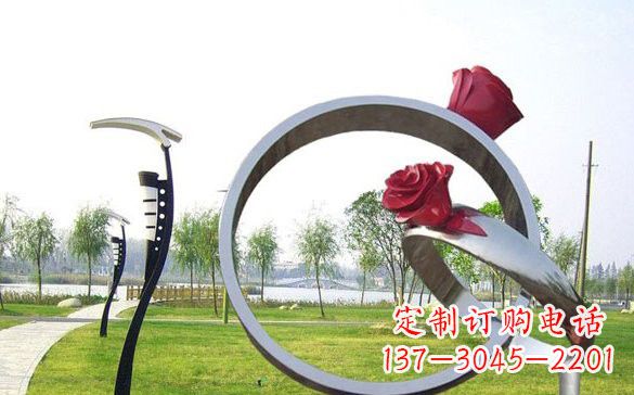 常州不锈钢玫瑰花戒指精致雕塑之美