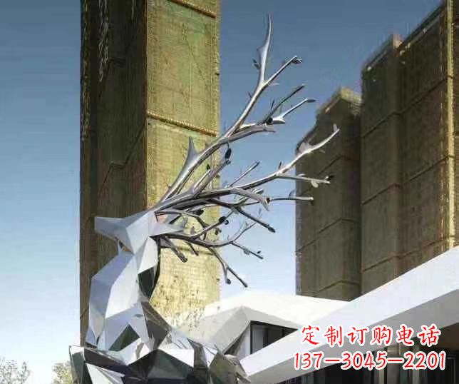 常州梅花鹿雕塑美丽的景观和动物雕塑