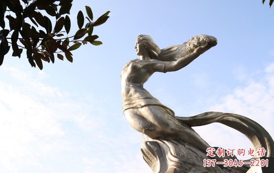常州女娲传承中华神话的不锈钢雕塑