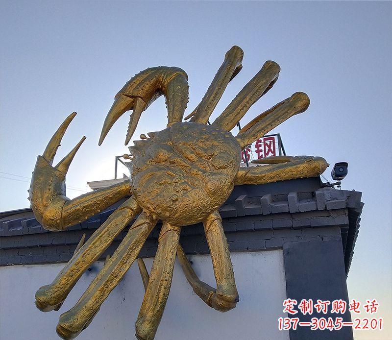 常州不锈钢螃蟹雕塑精美而又经久不衰