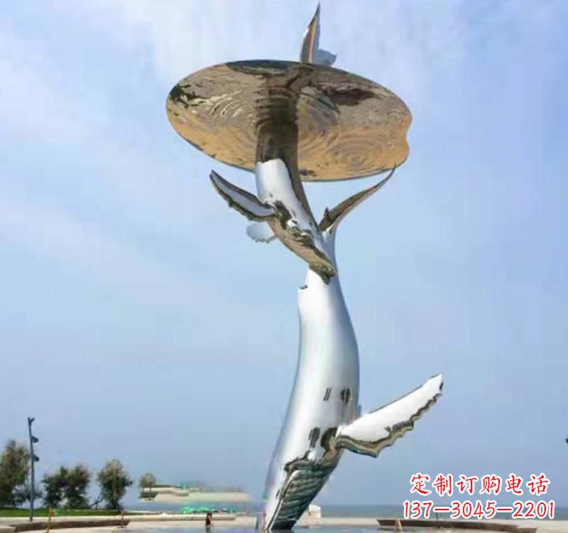 常州不锈钢海豚雕塑精美的艺术品