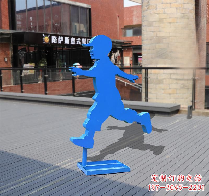 常州儿童雕塑不锈钢跑步儿童雕塑