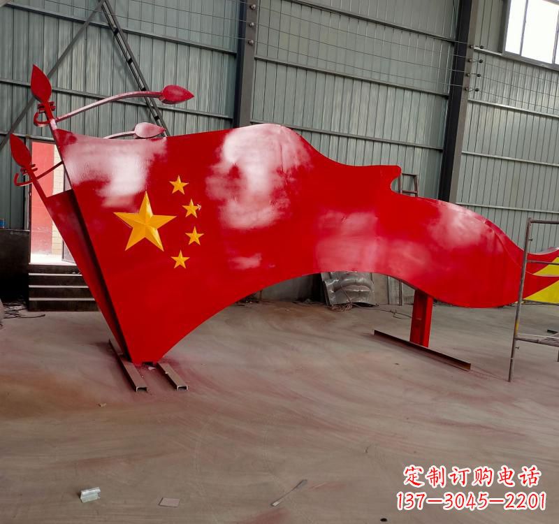 常州不锈钢拼接党旗雕塑