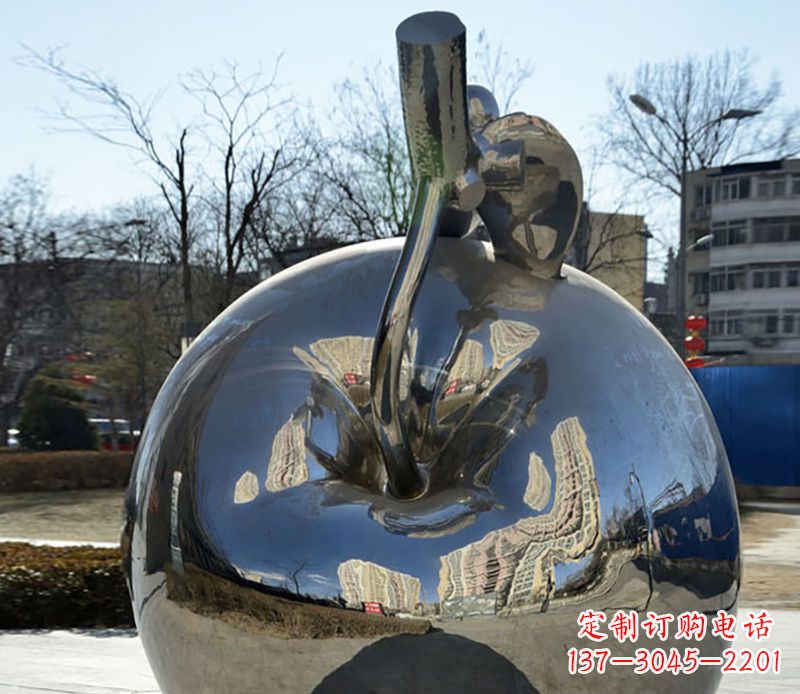 常州不锈钢苹果镜面雕塑精美绝伦