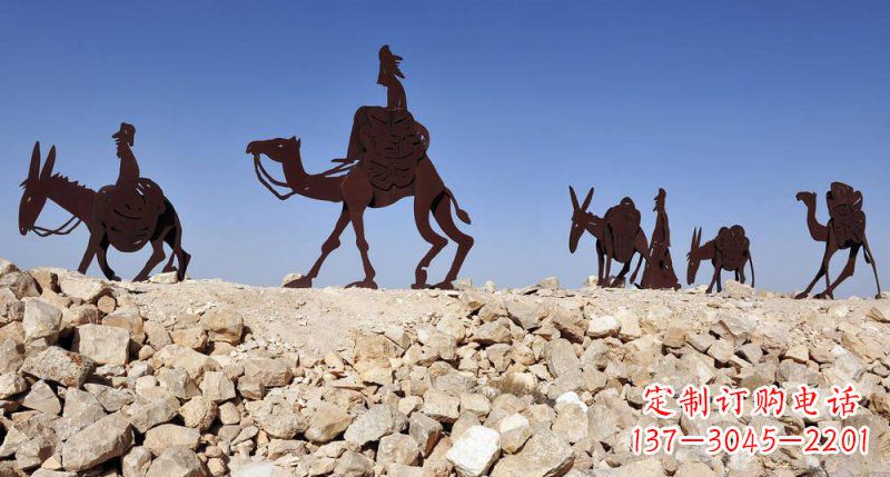 常州不锈钢骆驼雕塑传承古代传统