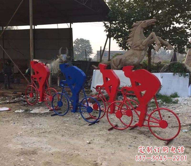 常州不锈钢骑自行车人物雕塑