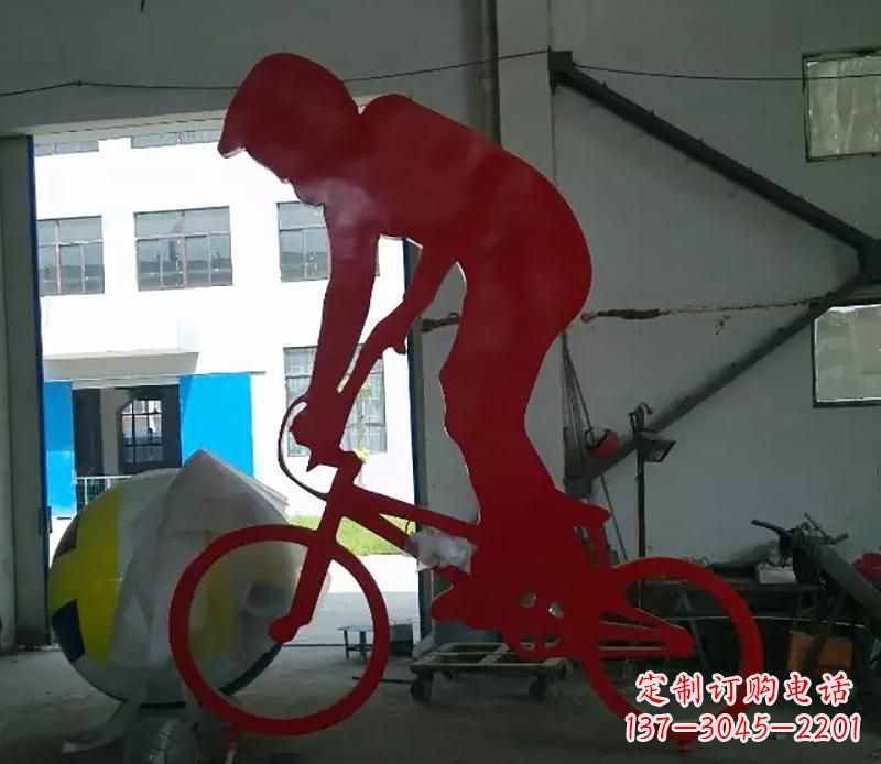 常州不锈钢自行车雕塑激发自行车运动的热情
