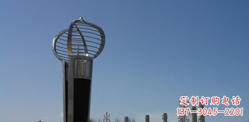 常州不锈钢企业火炬形雕塑