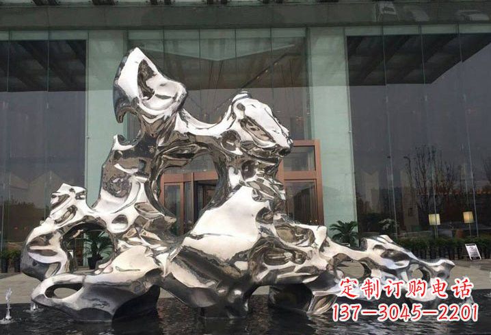 常州精美太湖石雕塑,不锈钢企业的杰作